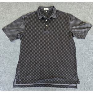 Peter Millar Polo Shirt Summer Comfort Black Skull Crossbone Golf Size Large